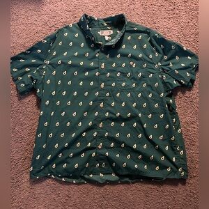 Duluth Trading Co Green Avocado Print Shirt